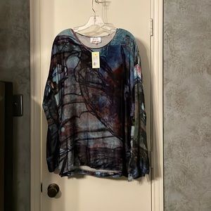 Multi Color Johnny Was Long sleeve Velvet top. Size extra small.